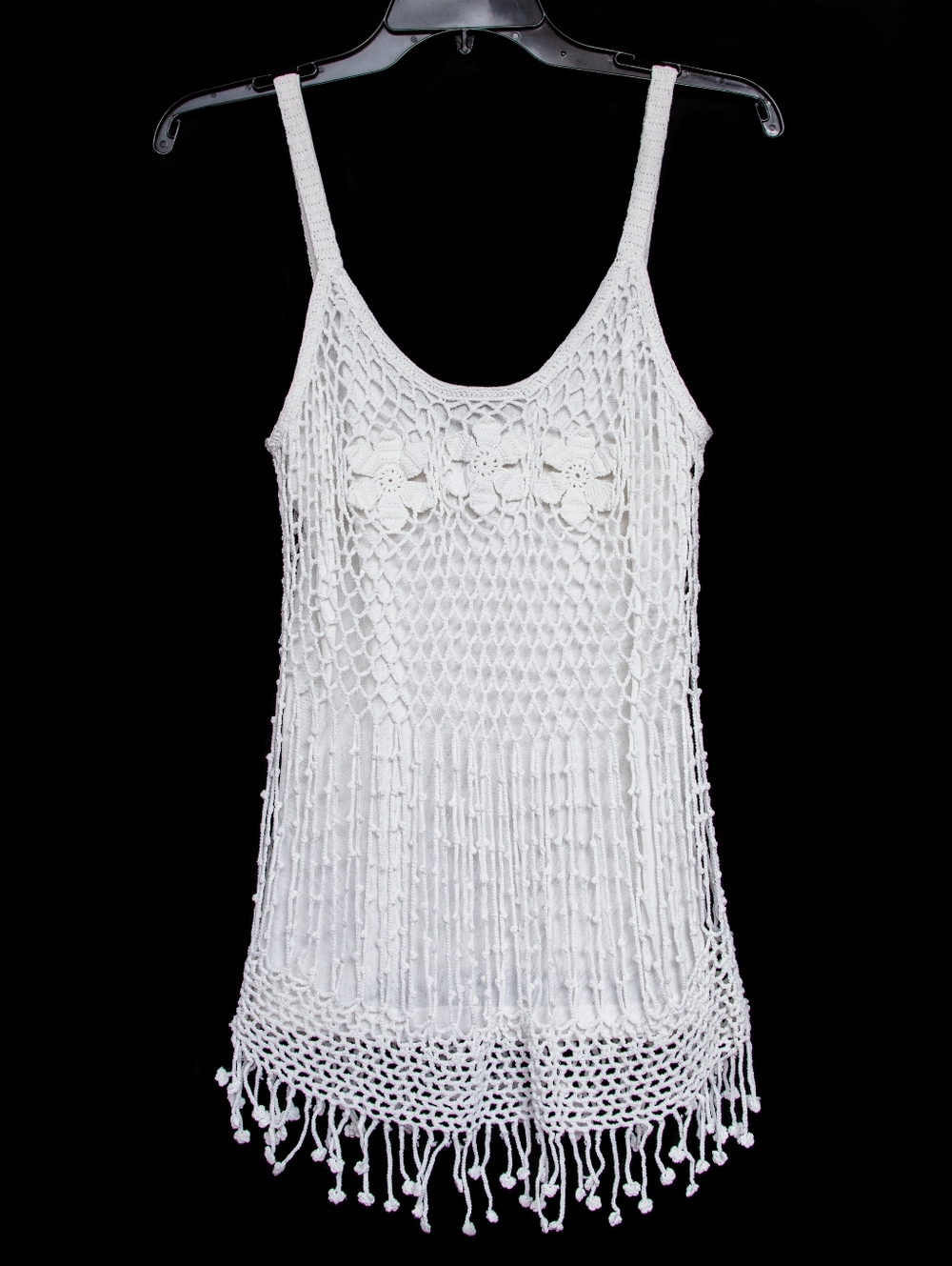 Dolce Cabo White Crochet Tank Top S/M